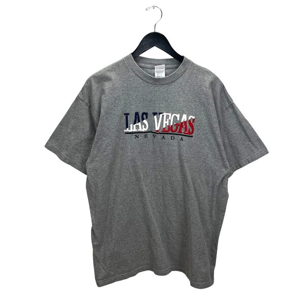 Las Vegas Graphic Tee Large Gray Vintage Y2K Unisex Fit - Picture 2 of 14